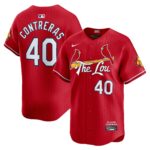 Men's  St. Louis Cardinals #40 Willson Contreras Red 2024 City Connect Limited Player Jersey