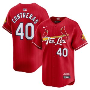 Men's  St. Louis Cardinals #40 Willson Contreras Red 2024 City Connect Limited Player Jersey
