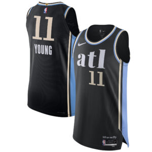 Men's Atlanta Hawks Trae Young Black 2023/24 Authentic Jersey - City Edition