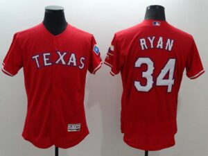 Texas Rangers #34 Nolan Ryan Red Flexbase Collection Stitched Jersey