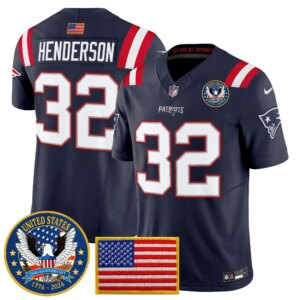 TreVeyon Henderson #32 New England Patriots United States 250th Anniversary Patch Vapor Limited Jersey - All Stitched