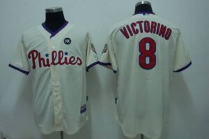 Philadelphia Phillies #8 Shane Victorino Stitched Cream Jersey