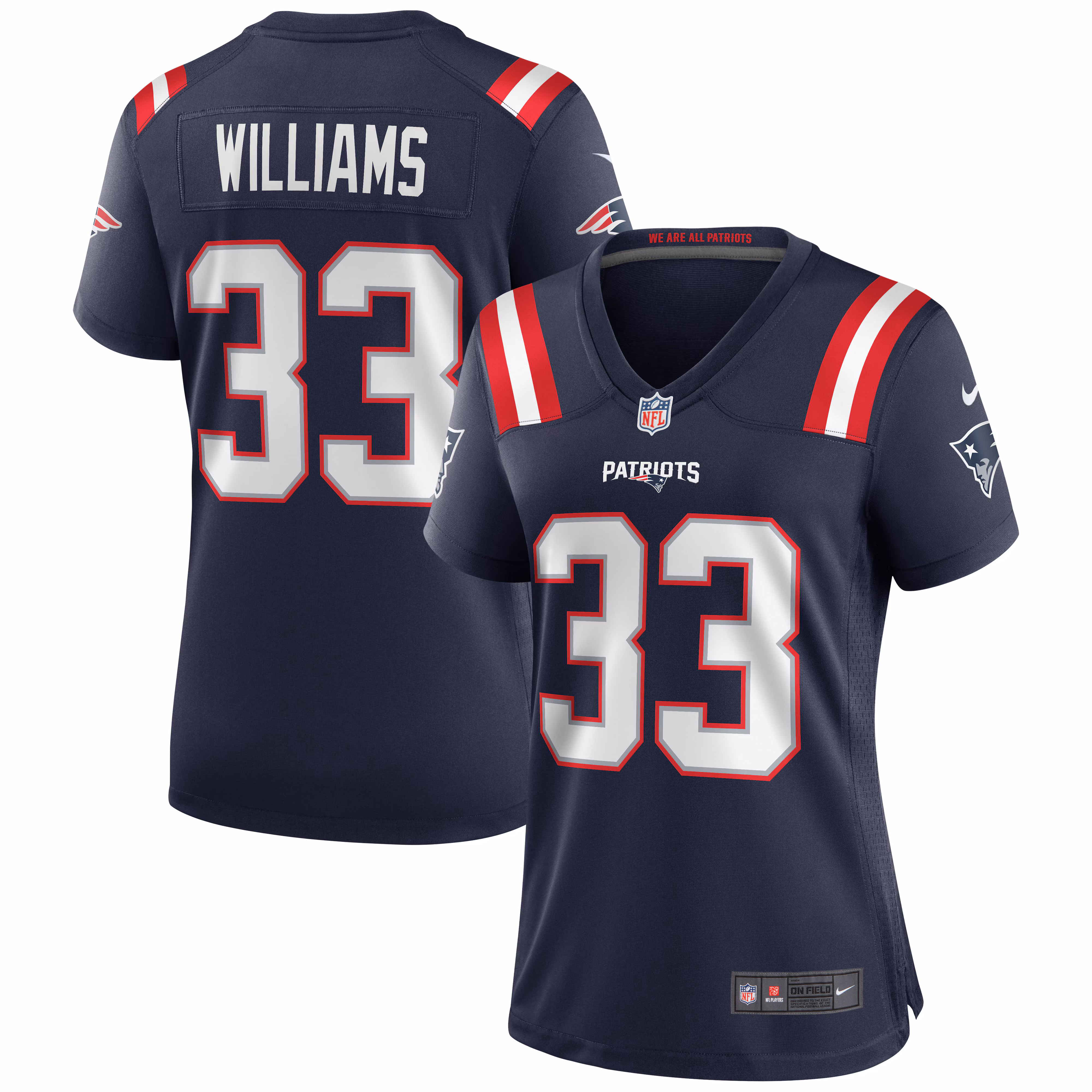 Joejuan Williams New England Patriots Women's Game Jersey - Navy