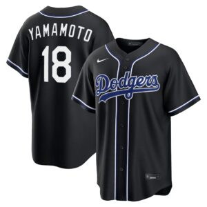 Yoshinobu Yamamoto #18 Los Angeles Dodgers Fashion Replica Out Jersey - Black