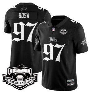 Joey Bosa #97 Buffalo Bills BUF Gothic Vapor Limited Jersey - Farewell Highmark Patch - All Stitched