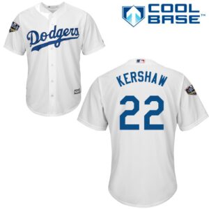 Los Angeles Dodgers #22 Clayton Kershaw White New Cool Base 2018 World Series Stitched Jersey