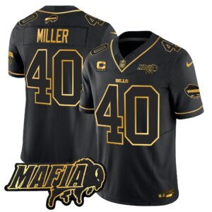 Von Miller #40 Buffalo Bills BUF 2024 Bills Mafia Patch Gold Vapor Limited Jersey - All Stitched