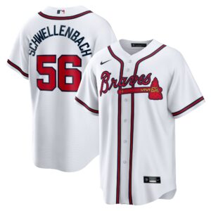 Atlanta Braves Spencer Schwellenbach #56 White Home Replica Jersey