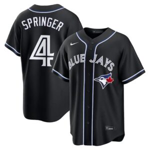 George Springer #4 Toronto Blue Jays Fashion Replica Out Jersey - Black