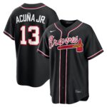 Atlanta Braves Ronald Acuña Jr. #13 Fashion Replica Black Out Jersey
