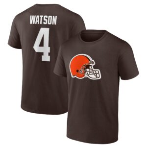 Men's Deshaun Watson Brown Cleveland Browns Player Icon Name & Number T-Shirt