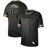 San Diego Padres #19 Tony Gwynn Black Gold Stitched Jersey