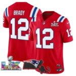 Tom Brady #12 New England Patriots Super Bowl LX Patch Vapor Limited Game Jersey - All Stitched