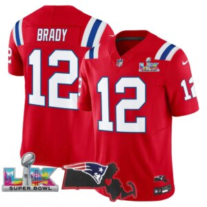 Tom Brady #12 New England Patriots Super Bowl LX Patch Vapor Limited Game Jersey - All Stitched