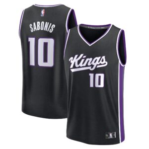 Men's Sacramento Kings Domantas Sabonis  Black 2023/24 Fast Break Replica Jersey - Icon Edition
