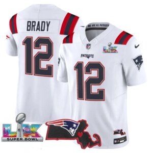 Tom Brady #12 New England Patriots Super Bowl LX Patch Vapor Limited Game Jersey - All Stitched