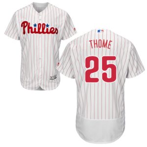 Philadelphia Phillies #25 Jim Thome White(Red Strip) Flexbase Collection Stitched Jersey