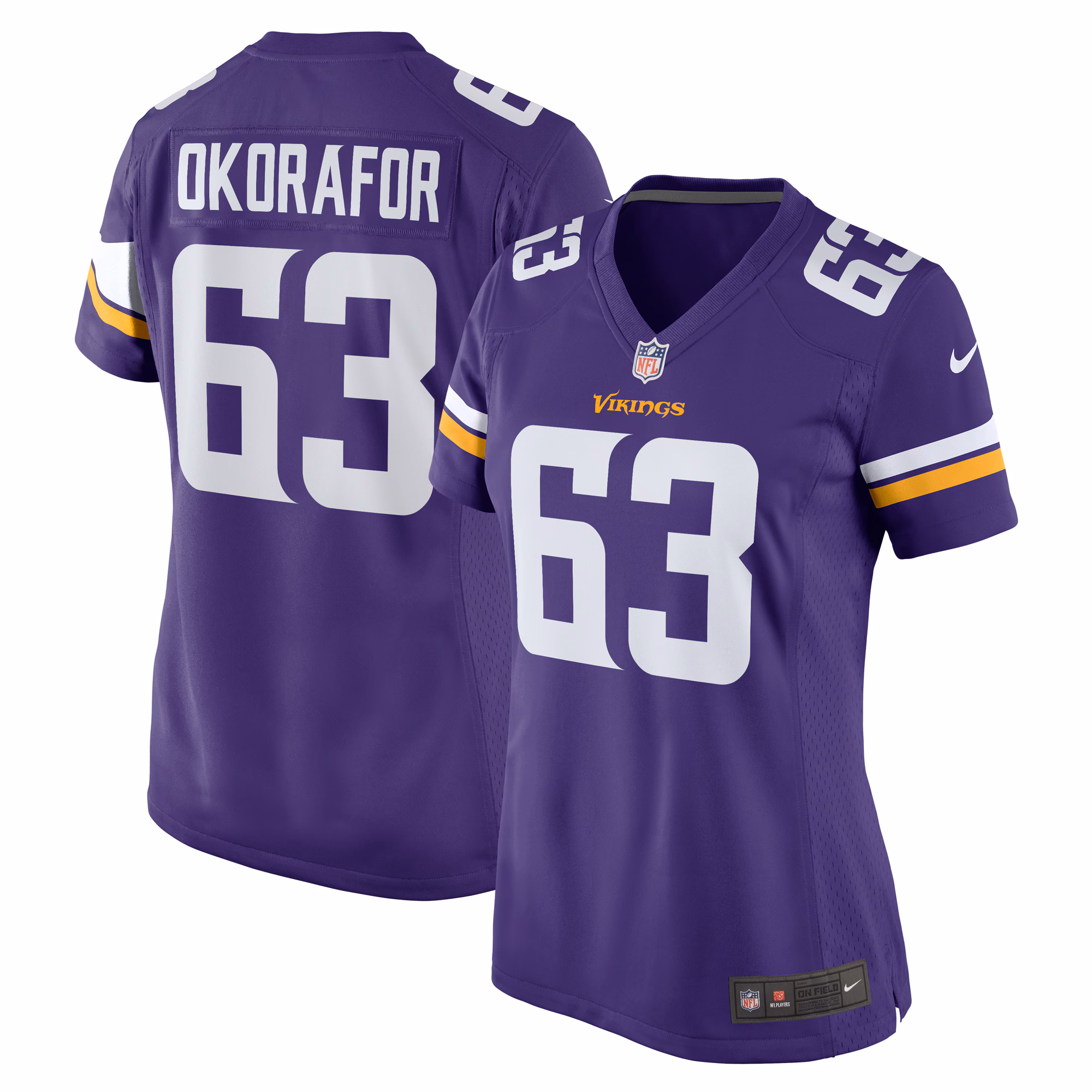 Chim Okorafor Minnesota Vikings Women's Team Game Jersey - Purple