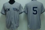 New York Yankees #5 Joe DiMaggio Stitched Grey Jersey