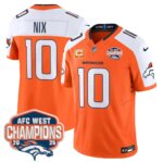 Bo Nix #10 Denver Broncos DEN AFC West Champions Patch Vapor Limited Jersey V2 - All Stitched