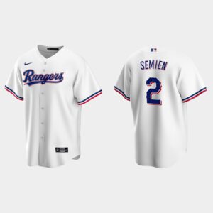 Men's Texas Rangers #2 Marcus Semien White Home Jersey