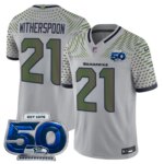 Devon Witherspoon #21 Seattle Seahawks 2025 Rivalries 50th Season Patch Vapor Limited Jersey - All Stitched