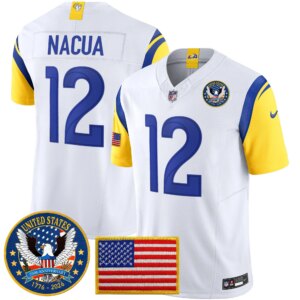 Puka Nacua #12 Los Angeles Rams 2025 United States 250th Anniversary Patch Vapor Limited Jersey - All Stitched