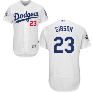 Los Angeles Dodgers #23 Kirk Gibson White Flexbase Collection 2017 World Series Bound Stitched Jersey