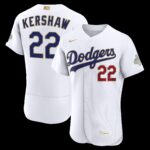Los Angeles Dodgers Clayton Kershaw #22 White 2026 Gold Collection Authentic Jersey