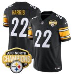 Najee Harris #22 Pittsburgh Steelers 2025 AFC North Division Champions Vapor Limited Jersey - All Stitched