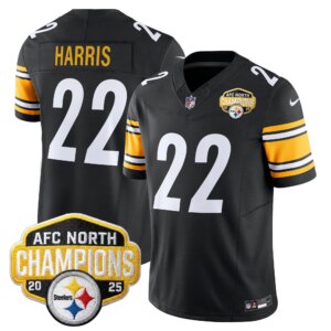 Najee Harris #22 Pittsburgh Steelers 2025 AFC North Division Champions Vapor Limited Jersey - All Stitched