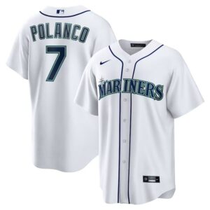 Men's #7 Jorge Polanco Seattle Mariners  Home White Jersey