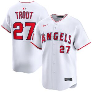 Los Angeles Angels Mike Trout #27 White Home Limited Player Jersey
