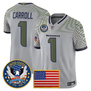 Pete Carroll #1 Seattle Seahawks United States 250th Anniversary Patch Vapor Limited Jersey - All Stitched