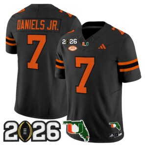 CJ Daniels #7 Miami Hurricanes MIA 2026 CFP Final & Florida Patch Vapor Limited Jersey - All Stitched