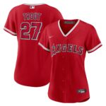 Women's Los Angeles Angels Mike Trout #27 Red Alternate Replica Player Jersey
