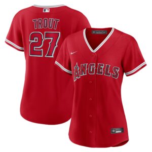 Women's Los Angeles Angels Mike Trout #27 Red Alternate Replica Player Jersey