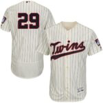 Minnesota Twins #29 Rod Carew Cream Strip Flexbase Collection Stitched Jersey