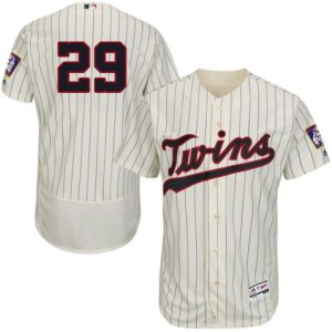 Minnesota Twins #29 Rod Carew Cream Strip Flexbase Collection Stitched Jersey