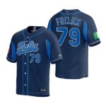 Italy Baseball Sal Frelick Navy 2023 World Baseball Classic Jersey