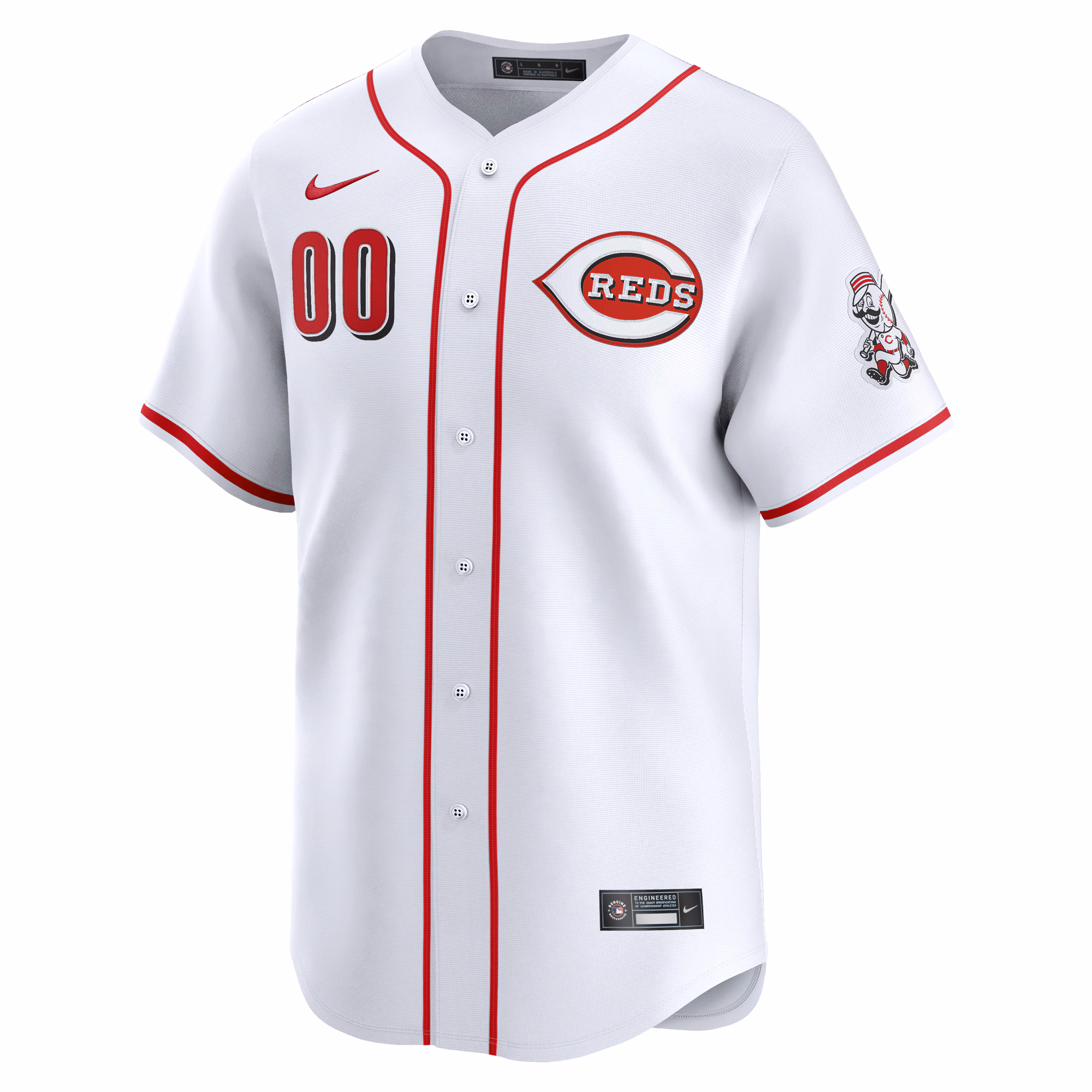 Cincinnati Reds White Home Limited Custom #00 Jersey