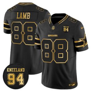 Dallas Cowboys 94 Marshawn Kneeland Memorial Patch Gold Vapor Limited Jersey - All Stitched