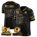 Quinnen Williams #92 Dallas Cowboys Time Champions Patch Vapor Limited Gold Jersey - All Stitched