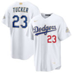 Kyle Tucker #23 Los Angeles Dodgers 250th Patch White 2026 Gold Collection Stadium Jersey - White