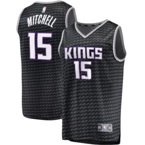 Davion Mitchell Sacramento Kings  Fast Break Replica Player Jersey - Statement Edition - Black