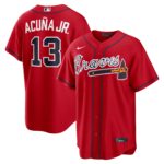 Atlanta Braves Ronald Acuña Jr. #13 Red Alternate 2 Replica Jersey