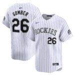 Men's Colorado Rockies Austin Gomber  White Home Limited Player Jersey