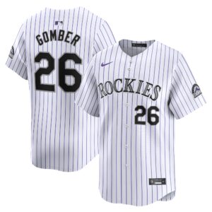 Men's Colorado Rockies Austin Gomber  White Home Limited Player Jersey