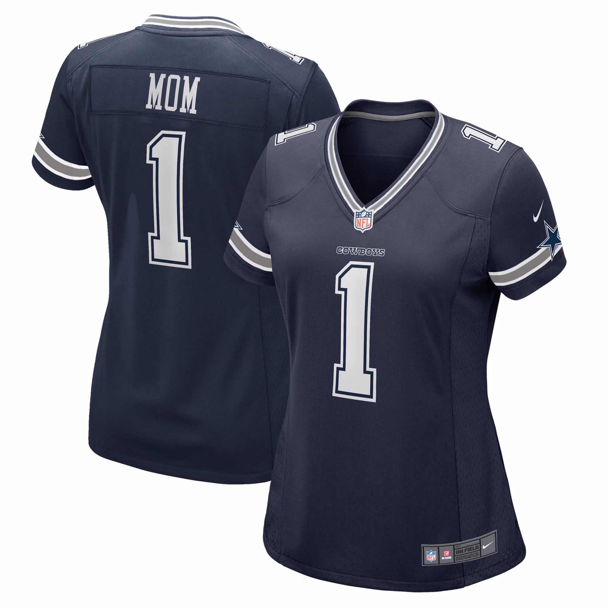 Number 1 Mom Dallas Cowboys Women's Game Jersey - Navy