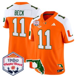 Carson Beck #11 Miami Hurricanes MIA 2026 The Fiesta Bowl & Florida Patch Vapor Limited Jersey - All Stitched